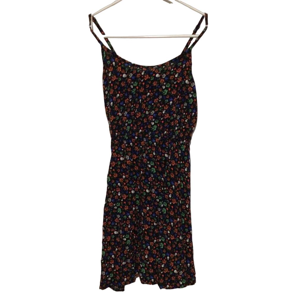 H&M Divided Black Skull Floral Sundress Women’s Size 4 Sleeveless Casual Dress